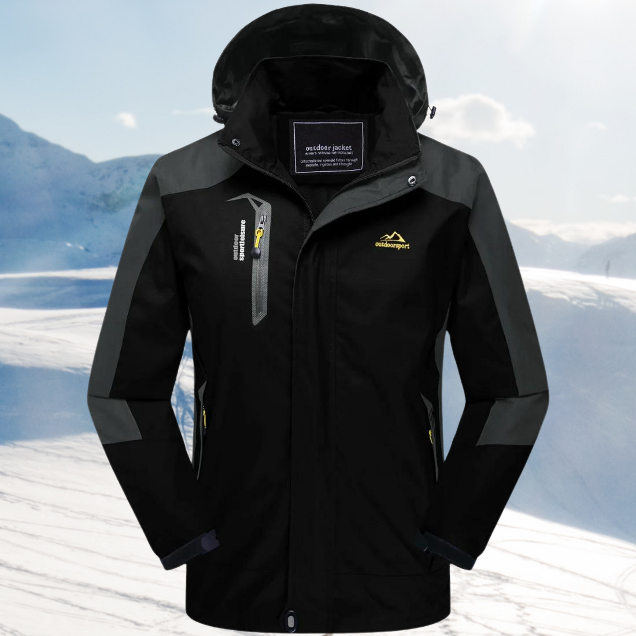 Kurtka Narciarska Męska | Wodoodporna Kurtka Zimowa z Kapturem