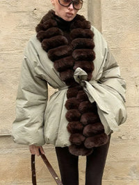 Zimowa kurtka damska z regulowaną talią w stylu high street | Stylowa kurtka damska 