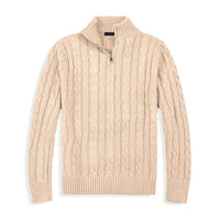 Sweter Męski z Półzamkiem | Styl Smart Casual | Wysoki Kołnierz | Jesienna Warstwa
