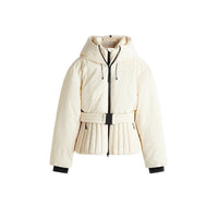 Zimowa kurtka narciarska damska z paskami i bluzkami | Ciepła kurtka zimowa damska