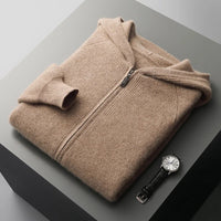 Sweter Męski z Kapturem | Zamek na Całej Długości | Styl Smart Casual | Lekka Warstwa na Przejściowe Pory Roku
