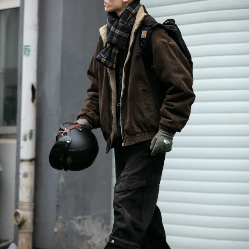 Męska kurtka zimowa o luźnym kroju z wysokim kołnierzem | Kurtka na chłodne dni