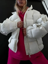 Zimowa kurtka damska o nakładanej kroju pikowana | Ciepła kurtka zimowa damska