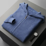 Sweter Męski z Kapturem | Zamek na Całej Długości | Styl Smart Casual | Lekka Warstwa na Przejściowe Pory Roku