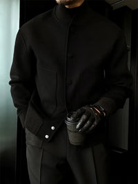 Męska kurtka przejściowa zapinana na guziki z kołnierzem | Stylowa kurtka na jesień