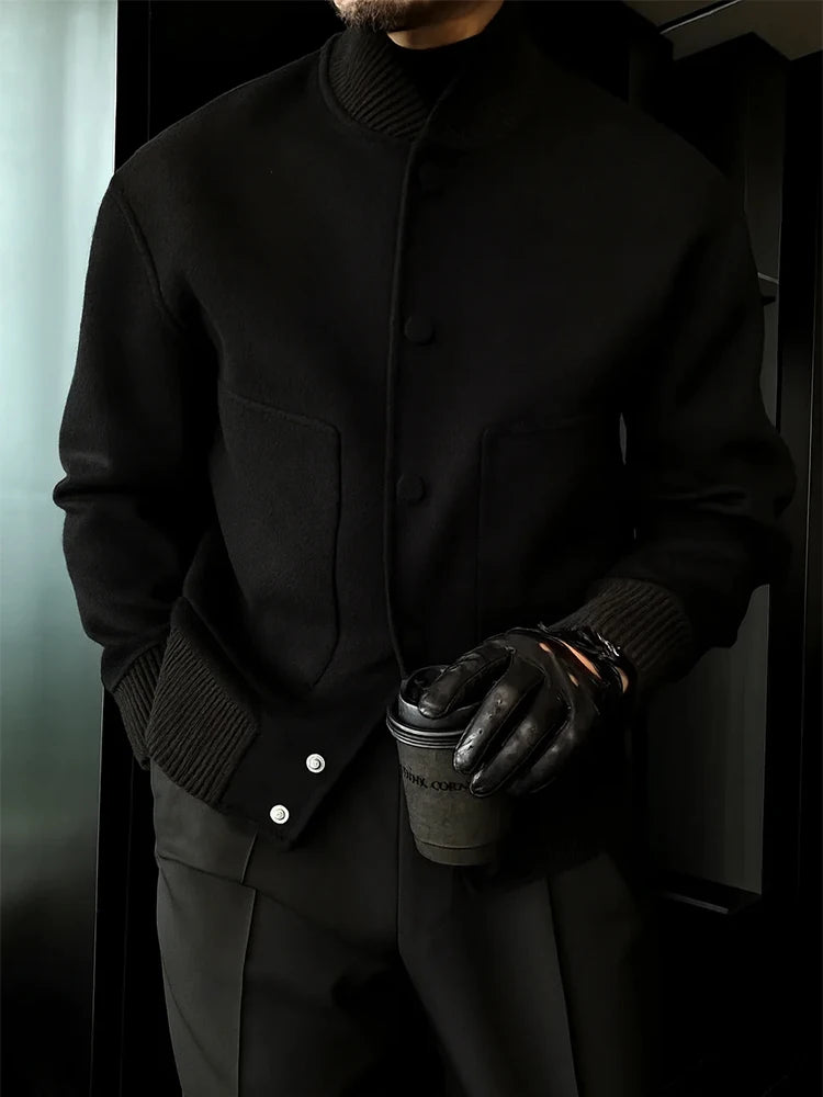 Męska kurtka przejściowa zapinana na guziki z kołnierzem | Stylowa kurtka na jesień