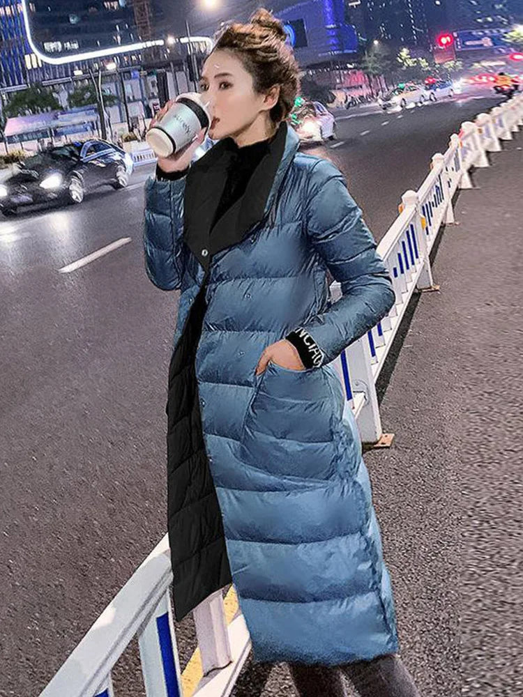 Płaszcz Zimowy Damski w Długim Kroju | Elegancka Kurtka Damska na Zimę