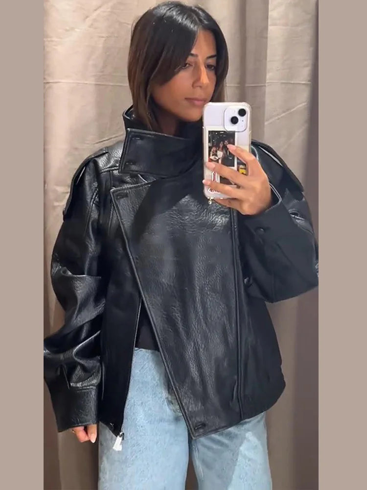 Zimowa kurtka damska w stylu Y2K z ochroną stójką | Ciepła kurtka damska 