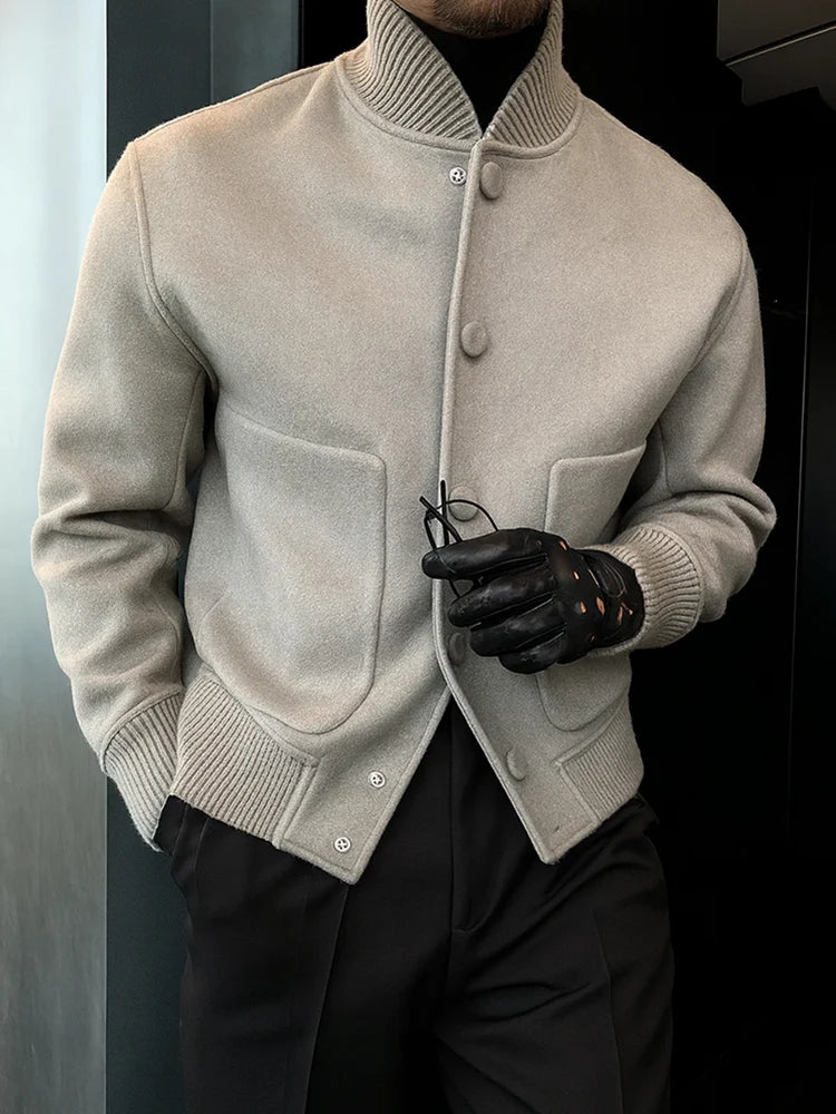 Męska kurtka przejściowa zapinana na guziki z kołnierzem | Stylowa kurtka na jesień