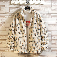 Męska kurtka zimowa z żakardowym wzorem i stójką | Luźna kurtka na chłodne dni