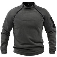 Sweter Męski Polarowy z Półzamkiem i Stójką | Ciepły Zimowy Golf Outdoor