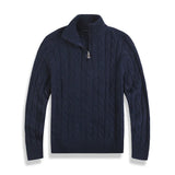 Sweter Męski z Półzamkiem | Styl Smart Casual | Wysoki Kołnierz | Jesienna Warstwa