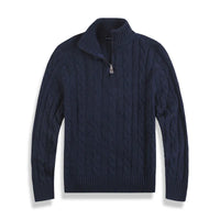 Sweter Męski z Półzamkiem | Styl Smart Casual | Wysoki Kołnierz | Jesienna Warstwa