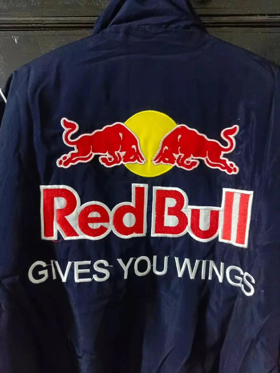 Męska kurtka sportowa racing z haftowanymi naszywkami | Kurtka streetwear na jesień