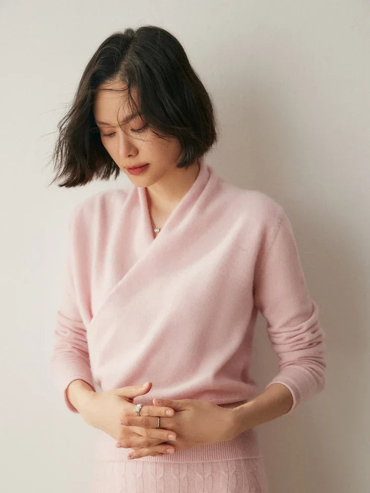 Sweter Damski Kopertowy o Eleganckim Kroju | Klasyczny Sweter Damski