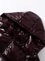 Zimowa kurtka damska z kapturem o pikowanym kroju | Ciepła kurtka zimowa damska 