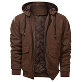 Kurtka Męska Zimowa | Pikowana Kurtka Biker z Kapturem na Zimę