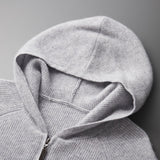Sweter Męski z Kapturem | Zamek na Całej Długości | Styl Smart Casual | Lekka Warstwa na Przejściowe Pory Roku