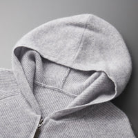 Sweter Męski z Kapturem | Zamek na Całej Długości | Styl Smart Casual | Lekka Warstwa na Przejściowe Pory Roku