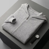 Sweter Męski z Kapturem | Zamek na Całej Długości | Styl Smart Casual | Lekka Warstwa na Przejściowe Pory Roku