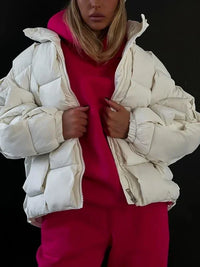 Zimowa kurtka damska o nakładanej kroju pikowana | Ciepła kurtka zimowa damska