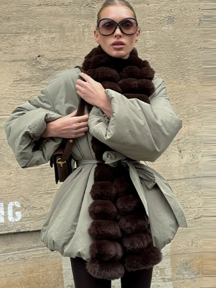 Zimowa kurtka damska z regulowaną talią w stylu high street | Stylowa kurtka damska 