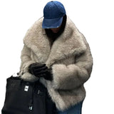 Zimowy płaszcz damski z kołnierzem w stylu high street | gruby płaszcz damski 