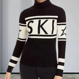 Zimowa kurtka narciarska damska z paskami i bluzkami | Ciepła kurtka zimowa damska