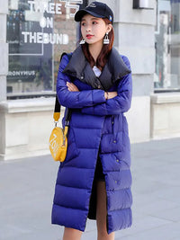 Płaszcz Zimowy Damski w Długim Kroju | Elegancka Kurtka Damska na Zimę