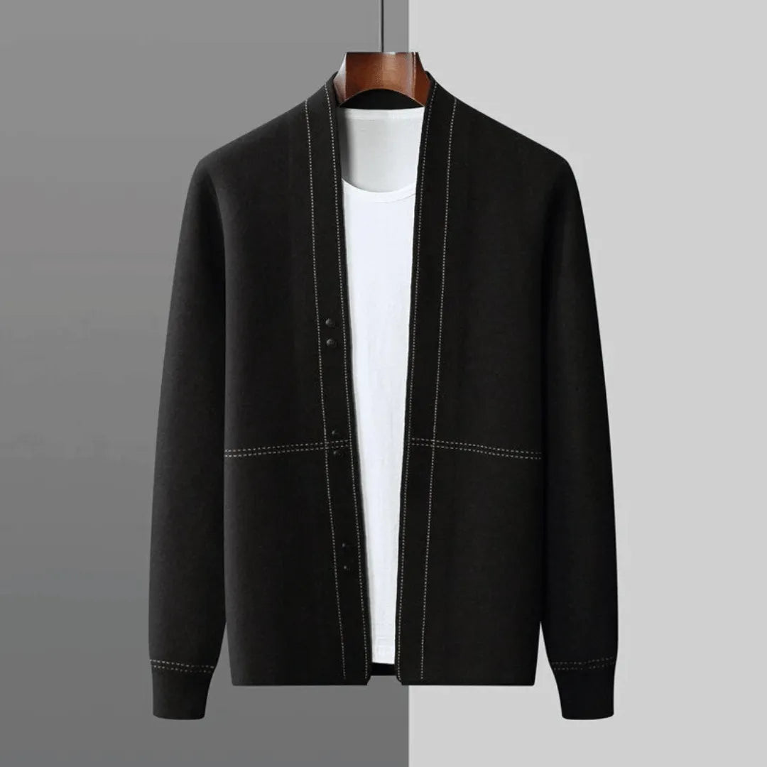 Męski Kardigan z Delikatnym Wzorem | Elegancki Styl | Miękka i Ciepła Warstwa na Chłodne Dni