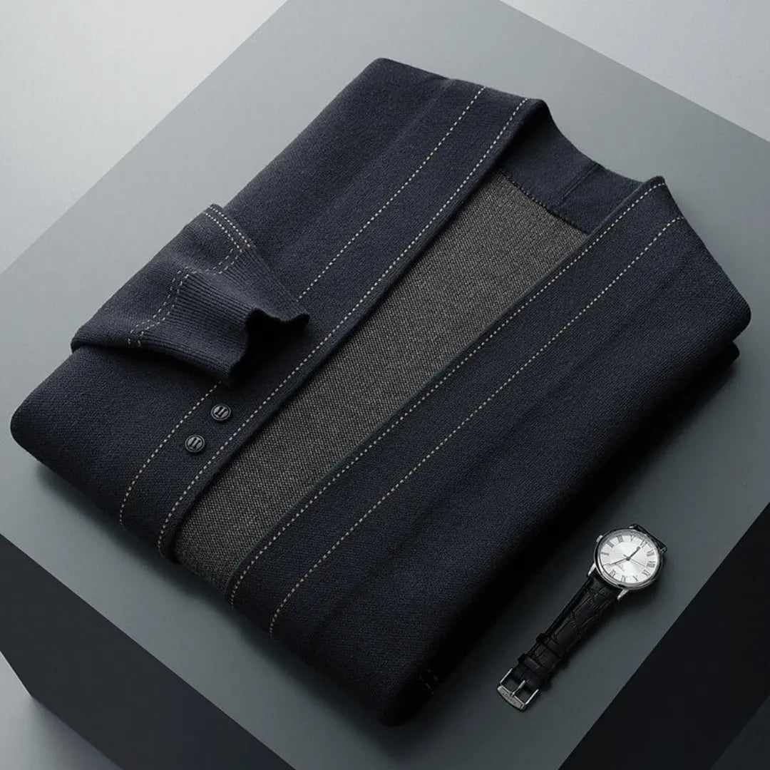 Męski Kardigan z Delikatnym Wzorem | Elegancki Styl | Miękka i Ciepła Warstwa na Chłodne Dni