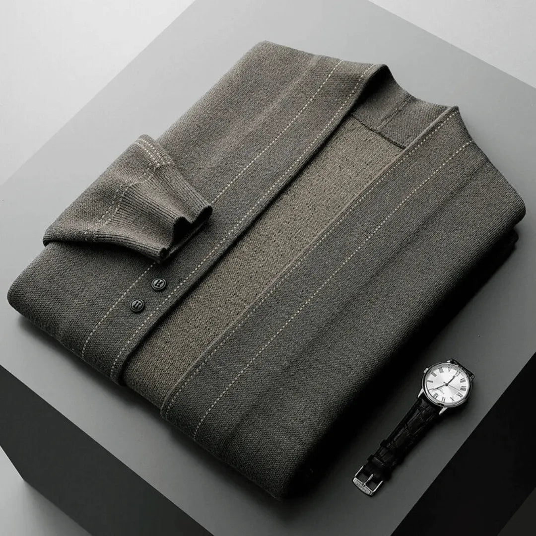 Męski Kardigan z Delikatnym Wzorem | Elegancki Styl | Miękka i Ciepła Warstwa na Chłodne Dni