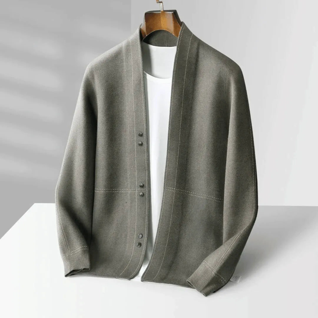 Męski Kardigan z Delikatnym Wzorem | Elegancki Styl | Miękka i Ciepła Warstwa na Chłodne Dni