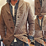 Kardigan Męski z Klapami w Stylu Vintage | Elegancki Sweter Męski