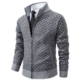 Sweter Męski z Zamkiem | Styl Smart Casual | Elegancki Wzór | Jesienna i Zimowa Warstwa
