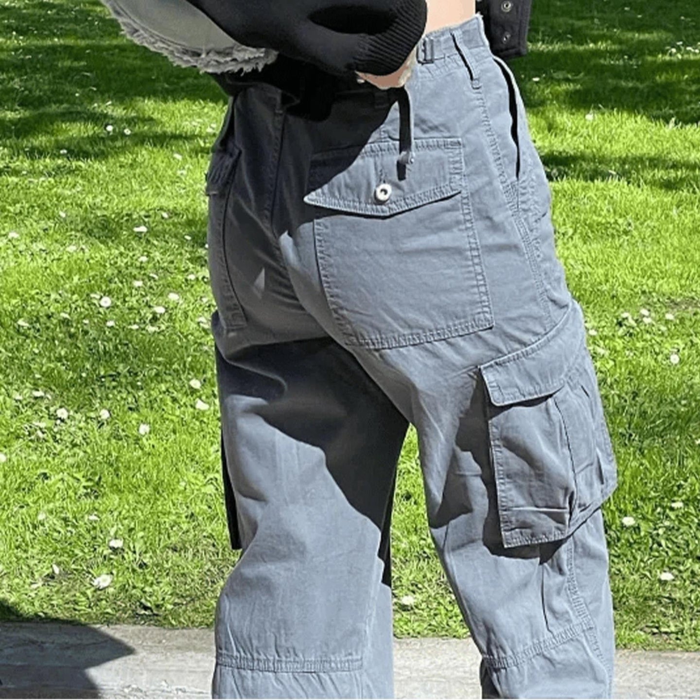 Spodnie cargo z wysokim stanem | Szerokie nogawki | Streetwear | Styl miejski
