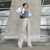 Spodnie cargo z wysokim stanem | Szerokie nogawki | Streetwear | Styl miejski