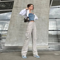 Spodnie cargo z wysokim stanem | Szerokie nogawki | Streetwear | Styl miejski