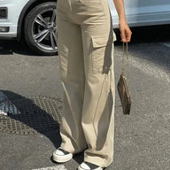 Spodnie cargo z wysokim stanem | Szerokie nogawki | Streetwear | Styl miejski