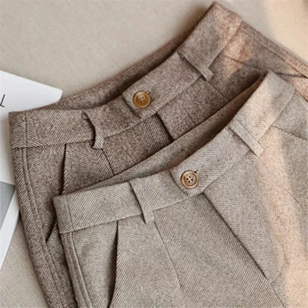 Spodnie Męskie w Stylu Vintage | Klasyczne Spodnie Męskie o Luźnym Kroju