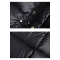 Kurtka Damska Zimowa Długa w Stylu Puchowym | Ciepła Kurtka Przeciwdeszczowa