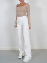 Eleganckie spodnie z wysokim stanem | Szerokie nogawki | Spodnie do pracy | Casual chic