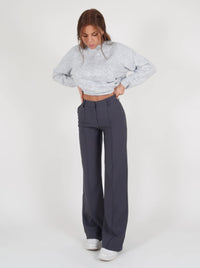 Eleganckie spodnie z wysokim stanem | Szerokie nogawki | Spodnie do pracy | Casual chic