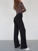 Eleganckie spodnie z wysokim stanem | Szerokie nogawki | Spodnie do pracy | Casual chic