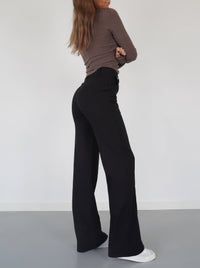 Eleganckie spodnie z wysokim stanem | Szerokie nogawki | Spodnie do pracy | Casual chic