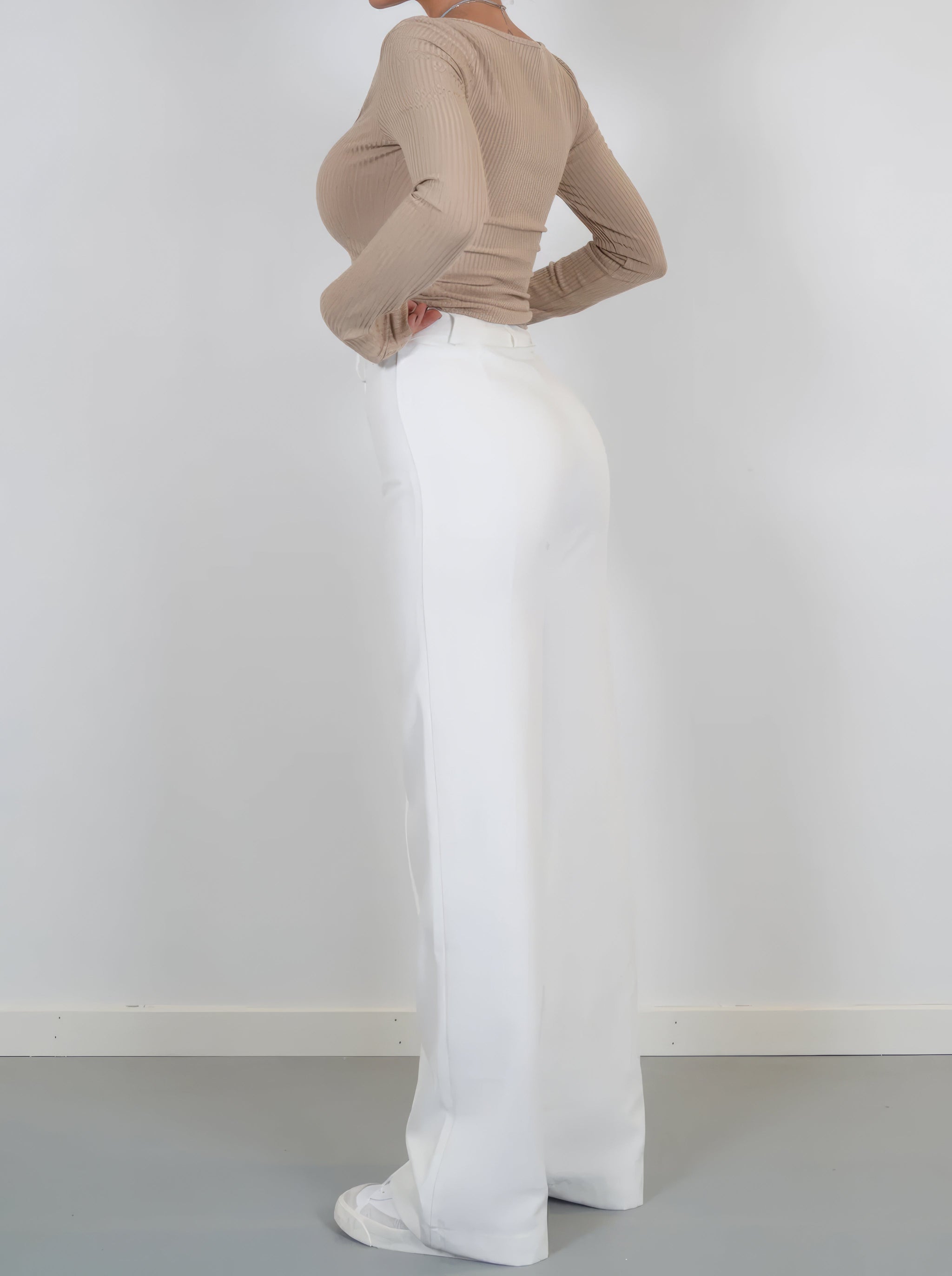 Eleganckie spodnie z wysokim stanem | Szerokie nogawki | Spodnie do pracy | Casual chic