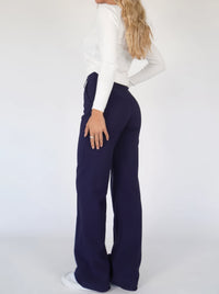 Eleganckie spodnie z wysokim stanem | Szerokie nogawki | Spodnie do pracy | Casual chic