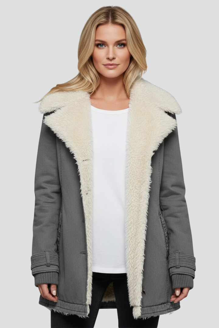 Damska kurtka przejściowa z szerokim kołnierzem | Stylowa kurtka na co dzień