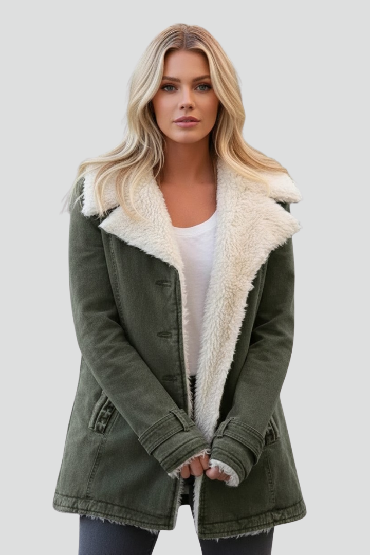 Damska kurtka przejściowa z szerokim kołnierzem | Stylowa kurtka na co dzień