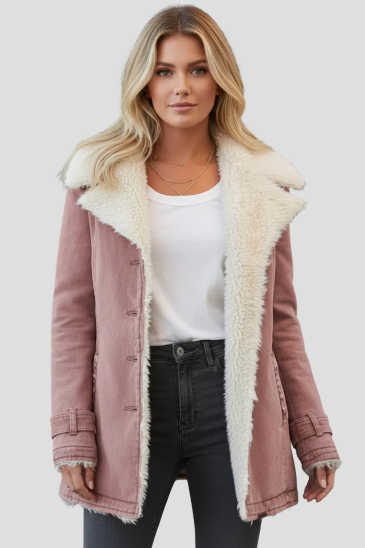 Damska kurtka przejściowa z szerokim kołnierzem | Stylowa kurtka na co dzień